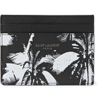 SAINT LAURENT - Printed Full-Grain Leather Cardholder - Black