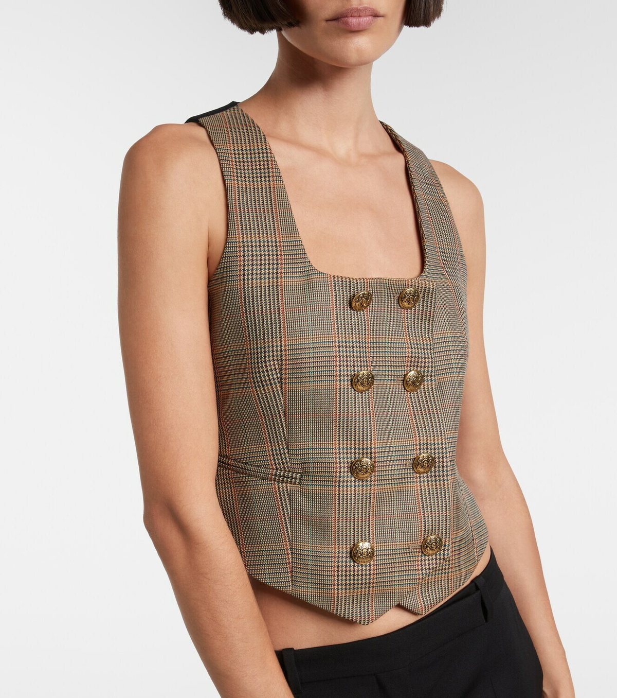 McQueen Prince of Wales check wool vest