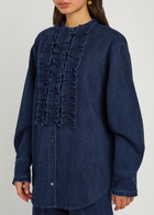 Forte_forte Ruffled Denim Shirt Indigo