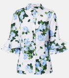 Carolina Herrera Floral ruffled cotton-blend shirt