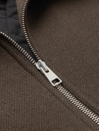 AMI PARIS - Shearling-Trimmed Wool Jacket - Brown
