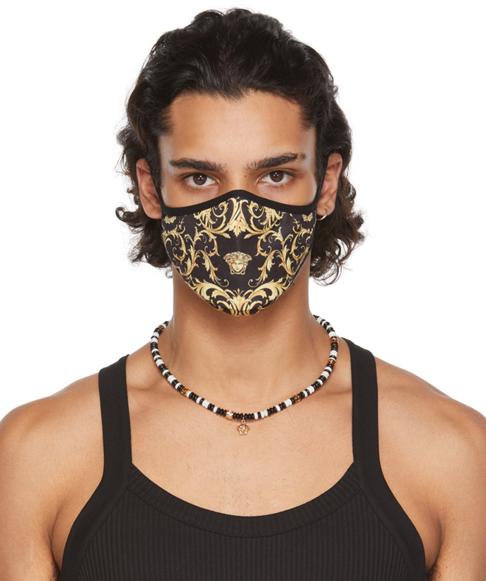 Photo: Versace Black V-Barocco Face Mask