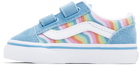 Vans Baby Blue Wavy Rainbow Old Skool V Sneakers