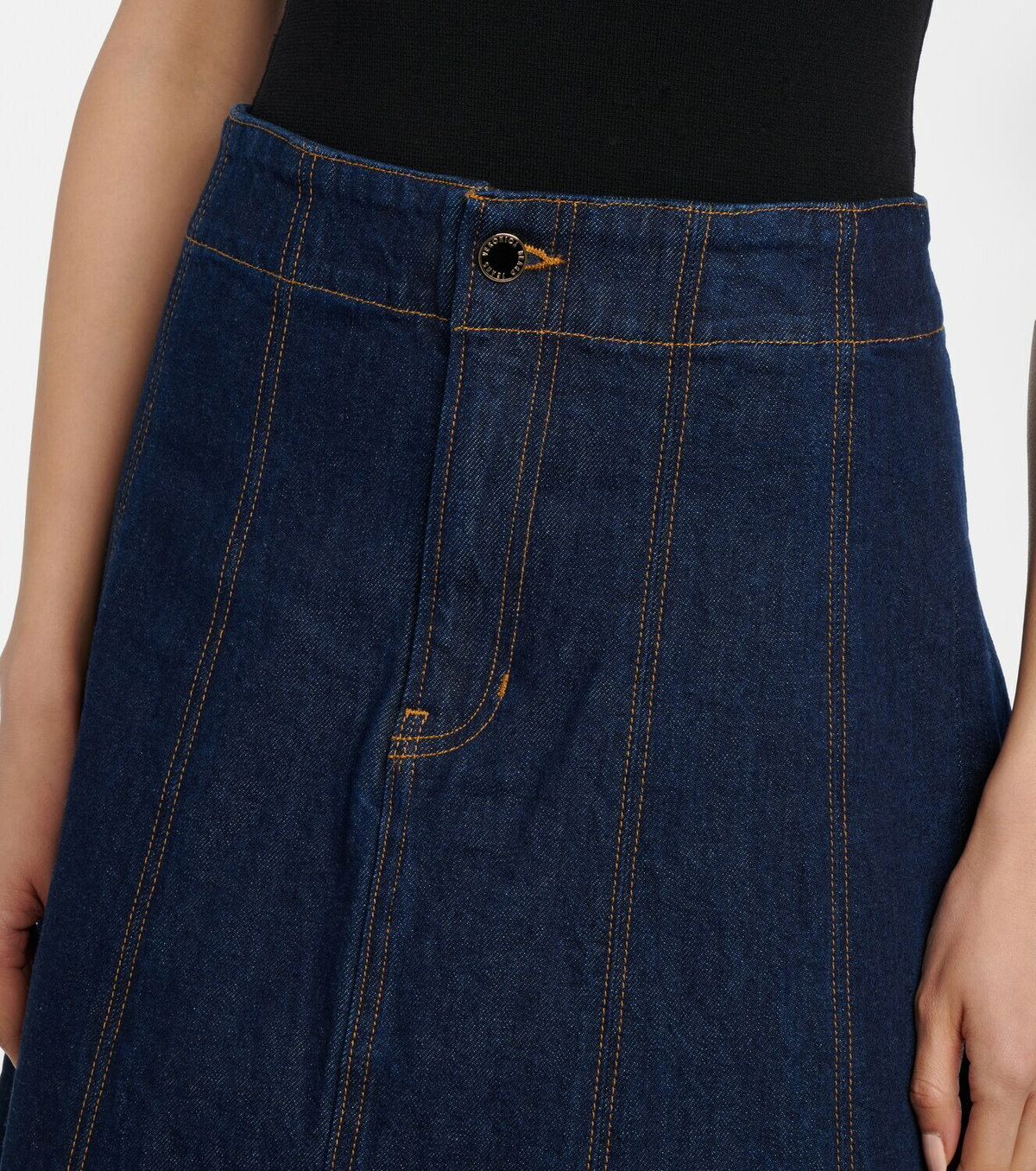 Veronica Beard Alix denim midi skirt