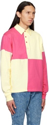 Advisory Board Crystals Pink & Off-White Colorblock Polo