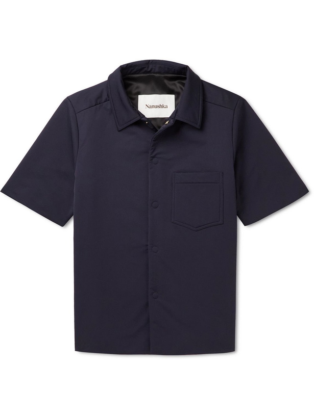 Photo: Nanushka - Mees Padded Cotton-Blend Twill Shirt - Blue