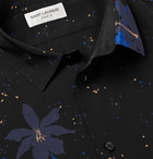 SAINT LAURENT - Floral-Print Silk-Crepe Shirt - Black