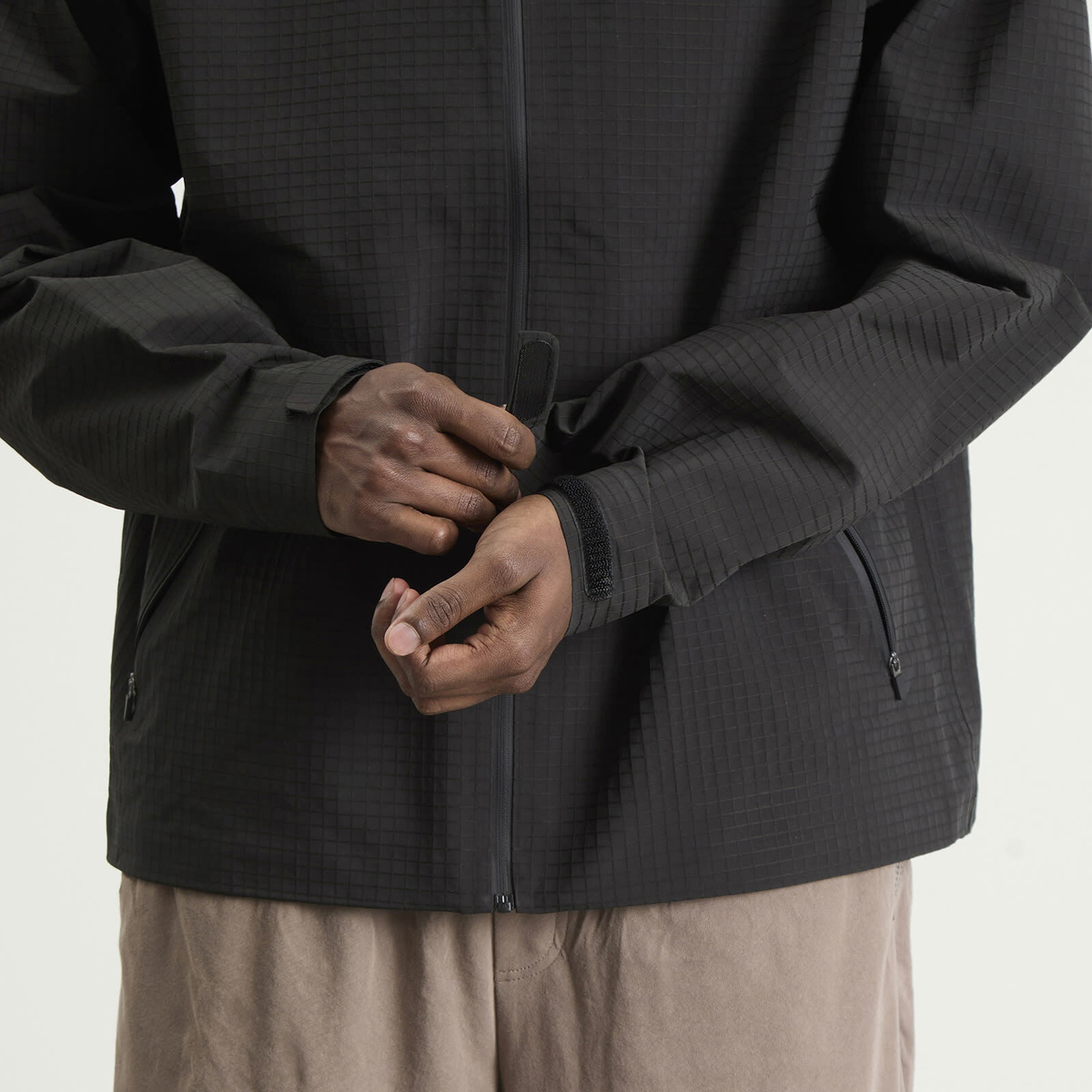 Hiking Patrol Men's Waypoint Ripstop Hooded Jacket in Charcoal Black