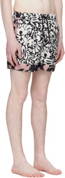 Dries Van Noten White & Black Printed Swim Shorts