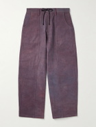 Story mfg. - Document Straight-Leg Panelled Organic Cotton-Canvas Trousers - Purple