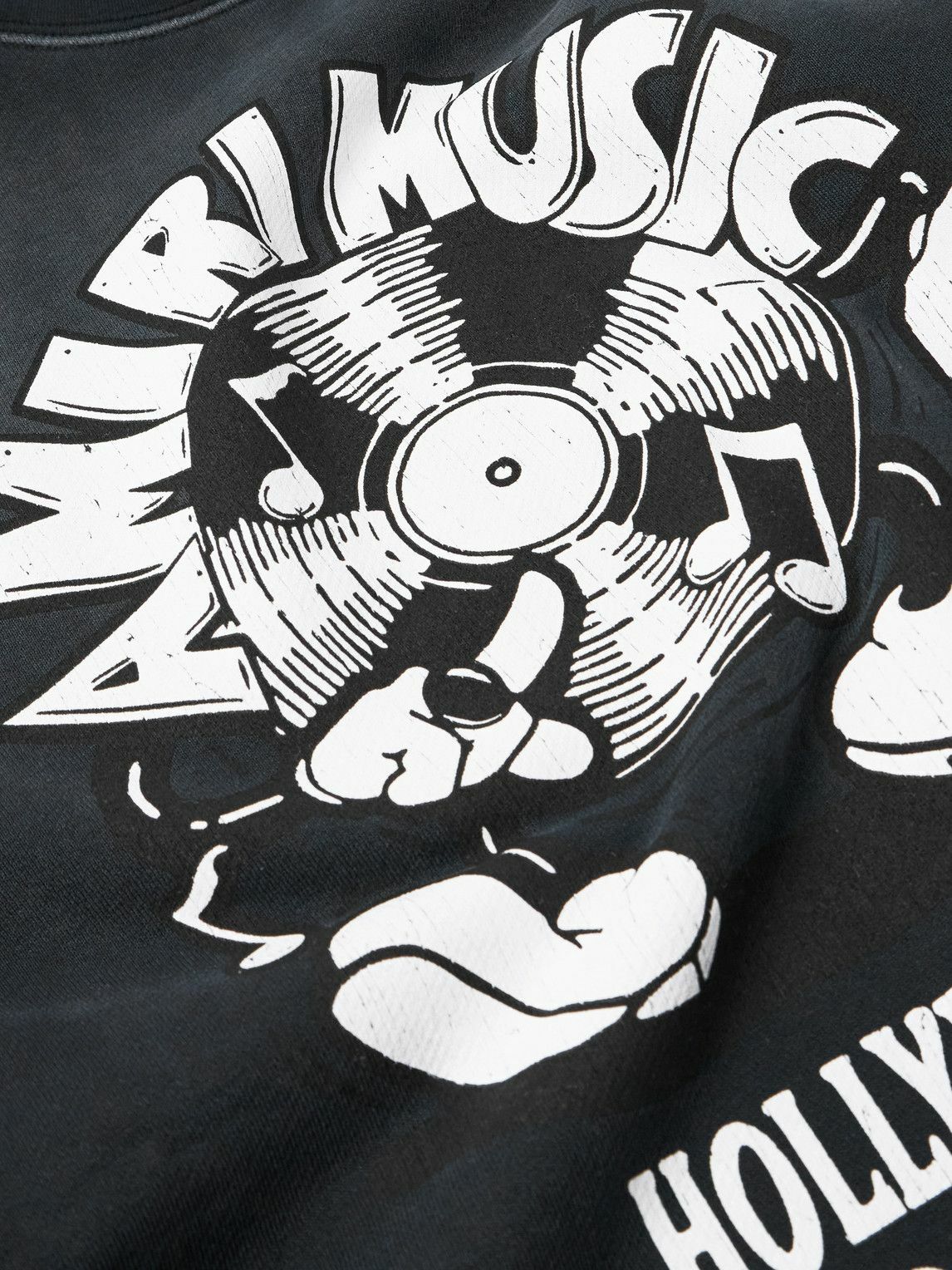 AMIRI - Music Record Logo-Print Cotton-Jersey Sweatshirt - Black