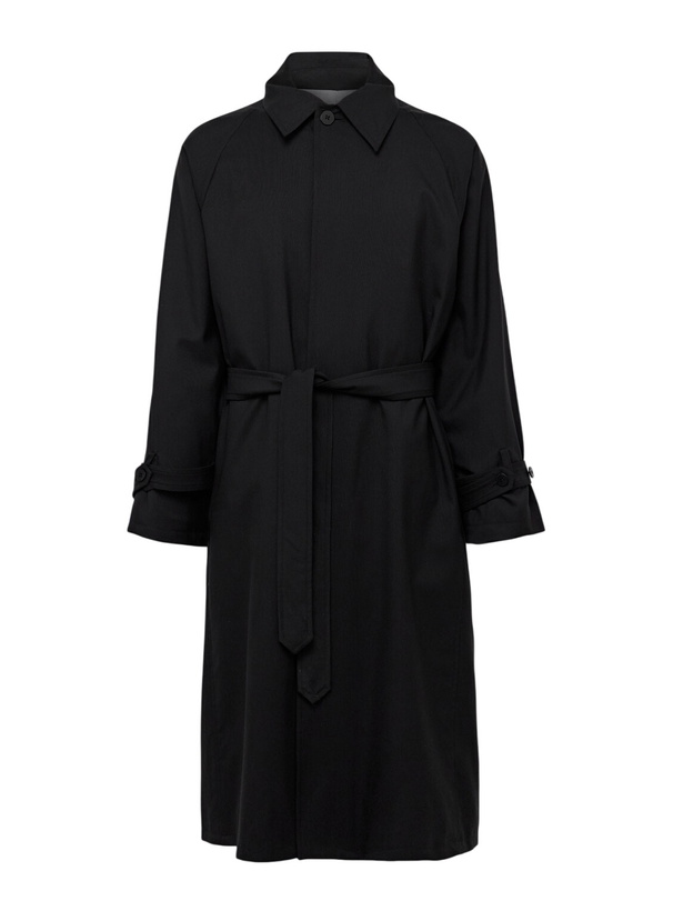 Photo: Stòffa - Belted Wool Trench Coat - Black