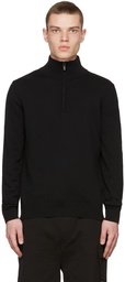 Hugo Black Knit San Quintus Zip-Up Sweater