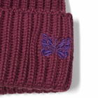 Needles Men's Merino Wool Watch Beanie in Wine