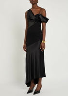 Loewe Draped Satin Gown Black