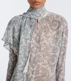 Acne Studios Caped paisley silk crêpe blouse