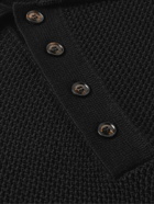 PIACENZA 1733 - Textured-Knit Virgin Wool Polo Shirt - Black