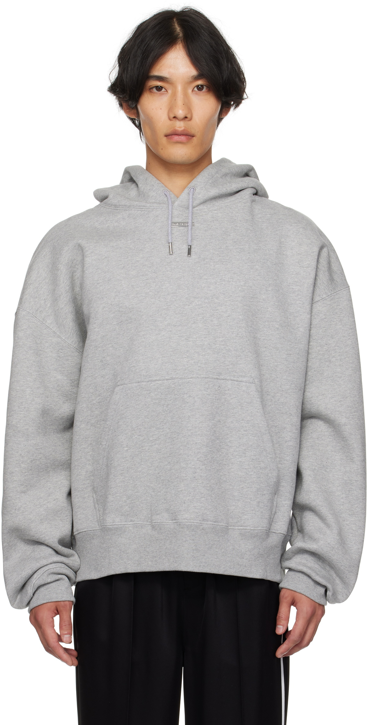 Mugler Gray Logo Hoodie