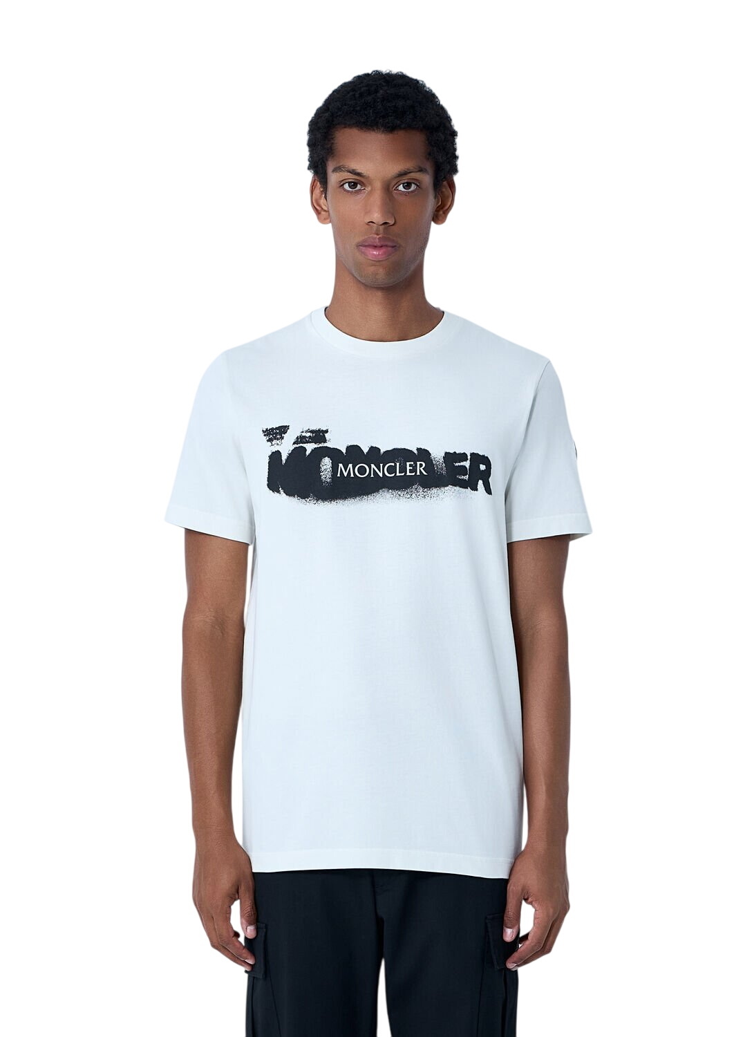 Moncler Men's x adidas Originals Panel T-Shirt in Black/Orange Moncler