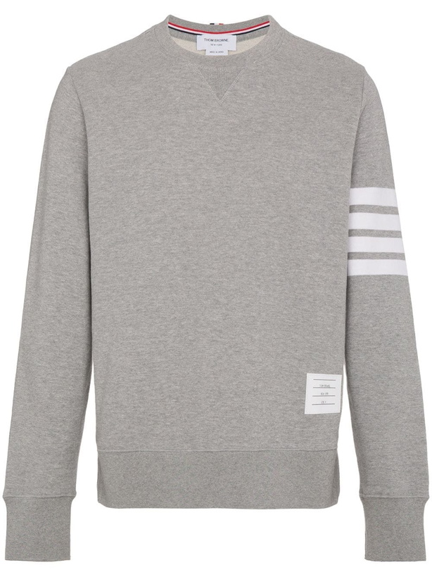 Photo: THOM BROWNE - 4-bar Cotton Crewneck Sweatshirt