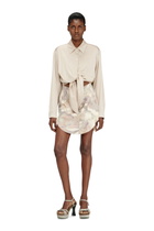 Diesel Satin mini dress with knotted top - Dresses Womens in Beige