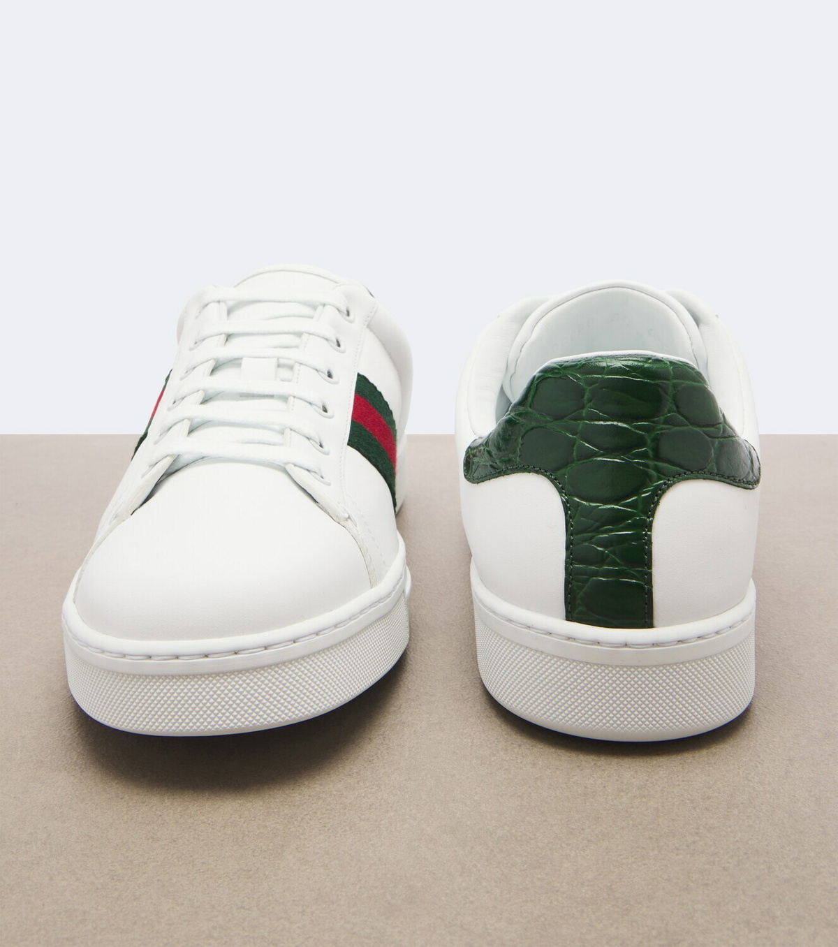 Gucci Ace Web Stripe leather sneakers