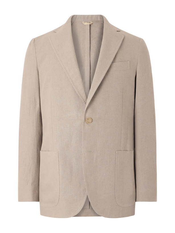 Photo: De Petrillo - Linen Single-Breasted Blazer - Neutrals