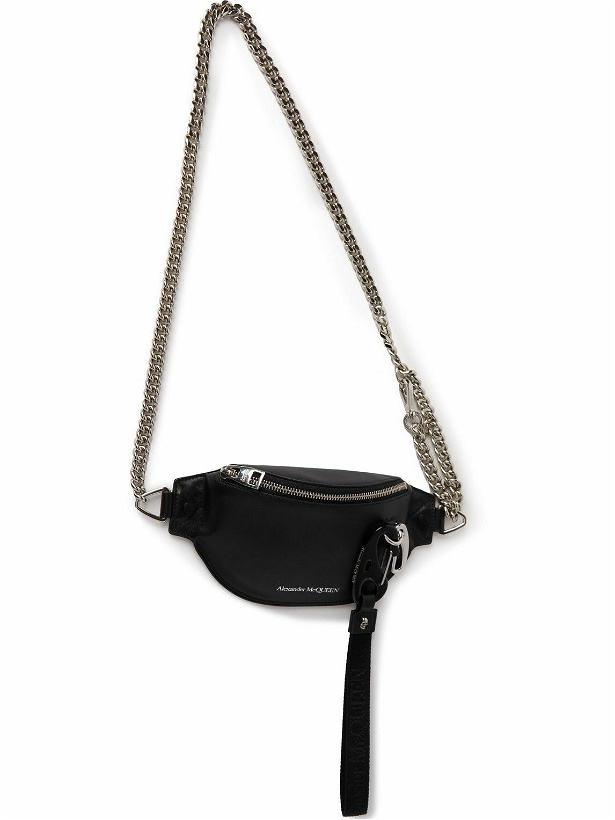 Photo: Alexander McQueen - Biker Leather Belt Bag - Black