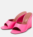 Amina Muaddi Lupita leather wedge mules