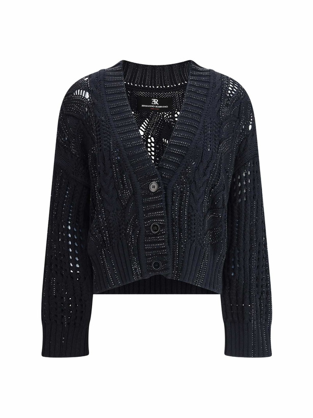 Photo: Ermanno Scervino Rhinestone Cotton Cardigan