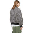 BALMAIN Black & White Monogram Bomber Jacket