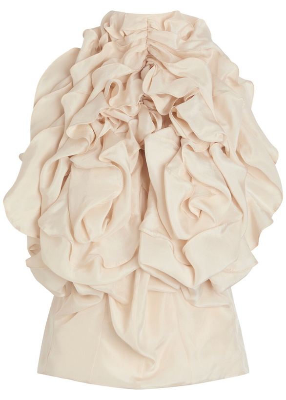 Photo: Maison Margiela Ruffled Silk top Sand