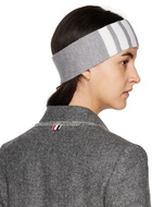 Thom Browne Gray 4-Bar Headband