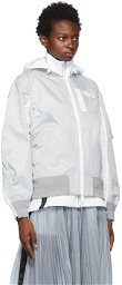 Nike Grey Sacai Edition Layered Bomber Jacket