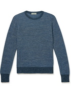 Canali - Slim-Fit Cotton and Linen-Blend Jacquard Sweater - Blue