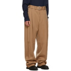 Jil Sander Brown Pleated Trousers
