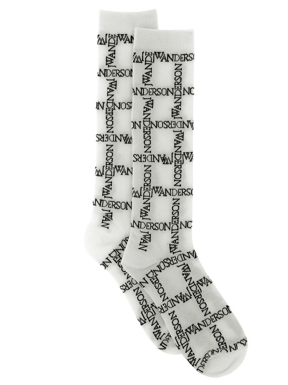 Photo: Jw Anderson Long Socks With Logo Grid