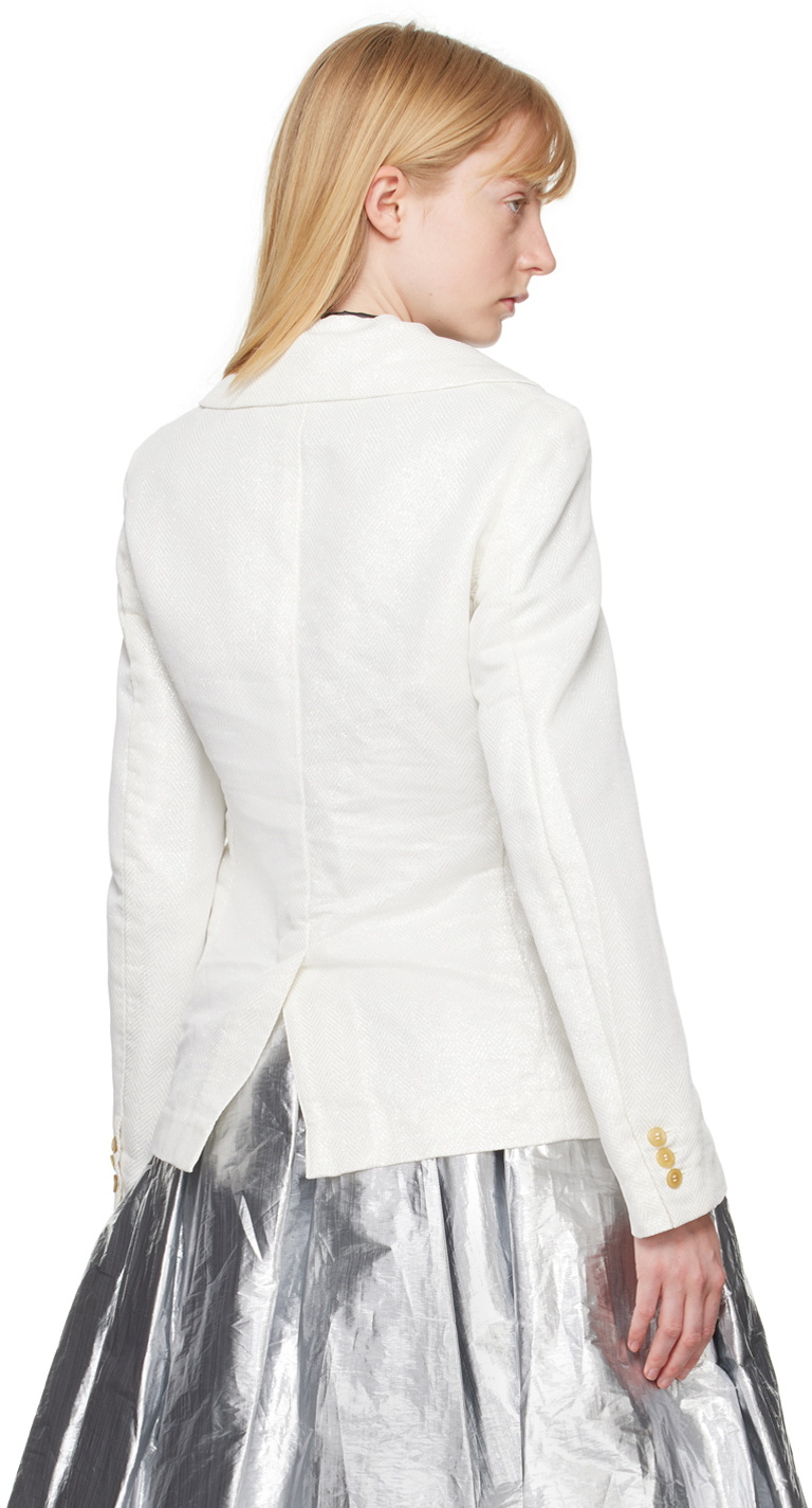 Black Comme des Garçons White Pocket Blazer