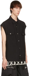 Rick Owens Black Crepe Jumbo Over Shirt