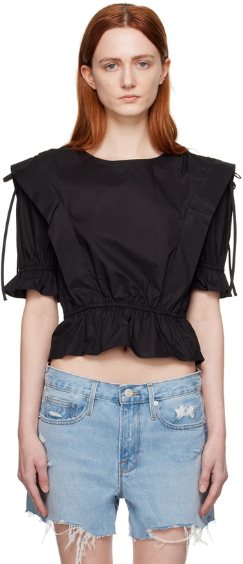 Photo: FRAME Black Ruched Blouse