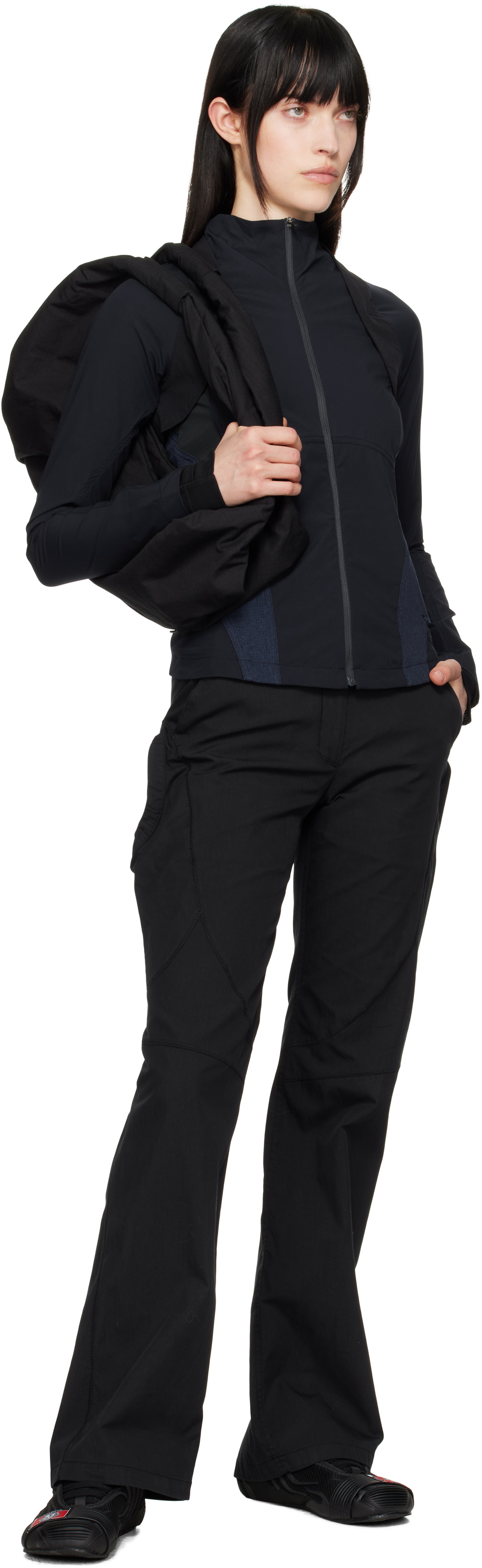 HYEIN SEO Navy & Black Paneled Windbreaker Jacket