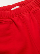 AMI PARIS - Logo-Embroidered Cotton-Jersey Shorts - Red