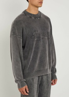 Represent Stamped Logo Cotton Jumper Grey