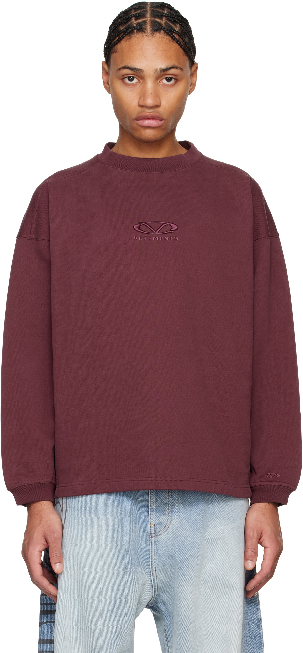 VETEMENTS Gray & Red Runway Merged T-shirts Sweatshirt Vetements