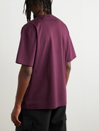 Burberry - Logo-Embroidered Cotton-Jersey T-Shirt - Purple