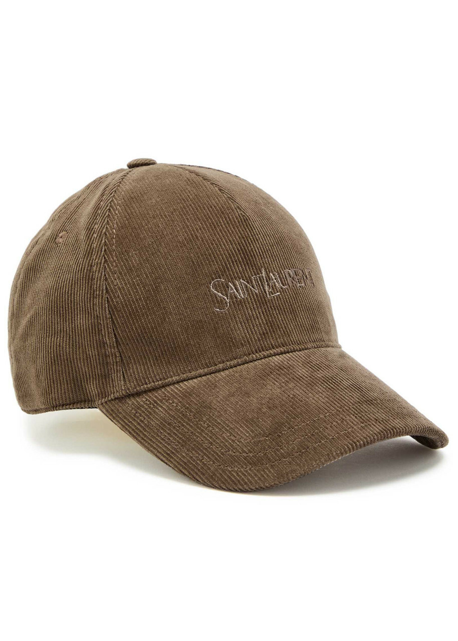 Saint Laurent Appliquéd Cotton cap Black Saint Laurent