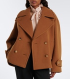 Chloé Double-breasted oversized wool-blend peacoat