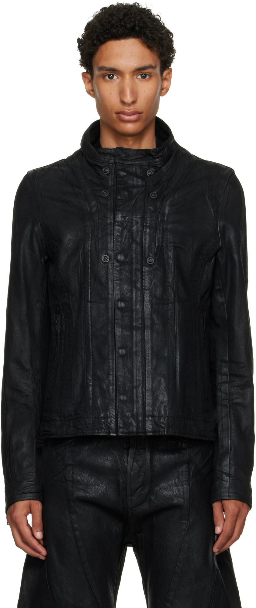 Julius Black Prism Biker Denim Jacket Julius
