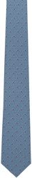 Ferragamo Blue & Pink Gancini Print Silk Tie