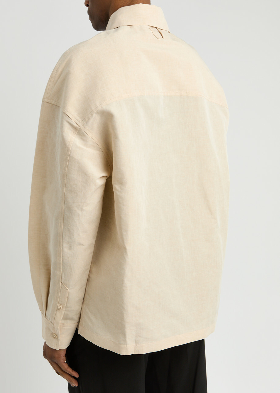 Jacquemus La Chemise Atelier Linen-blend Shirt Off White Jacquemus